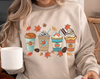 Fall Coffee Shirt, Cute Fall Sweatshirt,  Thanksgiving Shirt, Halloween Shirt, Fall Sweatshirt, Coffee Lover Shirt, Pumpkin Spice Shirt