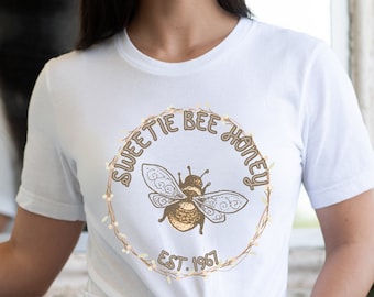 Sweetie Bee Honey Shirt, Bee T-Shirt, Naturecore Shirt, Gift For Her, Honey Bee Shirt, Honeycomb Tee, Wildflower Shirt