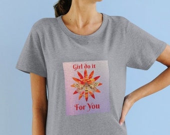 Girl Do It for You T-shirt Dress, Hippie Retro 70's Vibe Tee, Trendy Oversized Shirt, Women's Graphic T Shirt Dress, Comfy Dress for Her