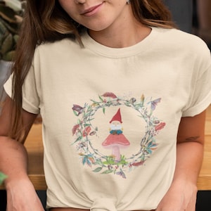 Mushroom Gnome Shirt, Botanical Shirt, Hippie Shirt, Vintage Plant Shirt, Fall Shirt, Botanical Tee, Mushroom T-Shirt, Nature Shirt