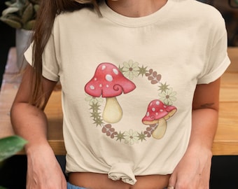 Mushroom Shirt, Botanical Shirt, Hippie Shirt, Vintage Plant Shirt, Fall Shirt, Botanical Tee, Mushroom T-Shirt, Plant Shirt, Nature Shirt