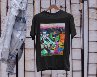 Street Graffiti Street Art T-Shirt, Unisex T-Shirt, Mens, Womens, Short Sleeve Shirt, Graphic Tee, Street Wear