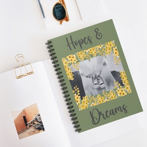 Schwangerschaftstagebuch für neue Mama| Geschenk zur Geburt| Hoffnungen & Träume Buch| Spiralhefte | Softcover Journal | Inspirierende Botschaft |