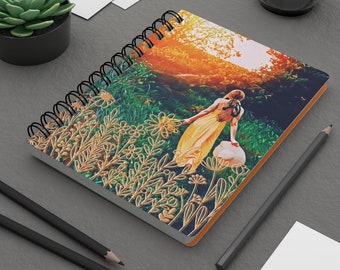 Wildflower Spiral Bound Journal, Boho Spiral Bound Notebook, Boho Writing Journal, Lined Notepad, Bible Journaling Book