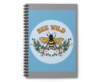Spiral notebooks | Soft cover journal | Inspirational message | Bee Retro note book | Memory Journal | Gift for Her