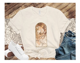 Mucha Goddess Art Nouveau -aesthetic shirt,aesthetic clothing,art shirt,art clothing,artsy shirt,art nouveau t shirt,tumblr trendy Tee