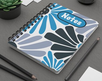 Retro Inspirational Spiral Bound Journal, Boho Spiral Bound Notebook, Boho Writing Journal, Lined Notepad, Bible Journaling Book