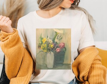 impression flowers art Shirt-aesthetic shirt,aesthetic clothing,art shirt,art clothing,artsy shirt, flowers shirt,trendy t shirt,tumblr tee