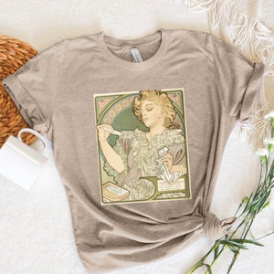Mucha Goddess Art Nouveau -aesthetic shirt,aesthetic clothing,art shirt,art clothing,artsy shirt, shirt,art nouveau t shirt,tumblr trendy