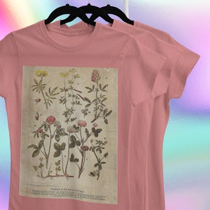 botanische shirt, vintage t-shirt, bloem t-shirt, T-shirt, vintage botanische, botanische print, vintage bloem shirt, grafische T-shirts, wilde bloemen