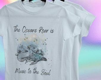 Womens Glitter Mermaid Shirt, Mermaid Quote T Shirt, Women Ocean T Shirt, Mermaid Graphic Tee, Women Graphic  T Shirt, Trending T-shirt