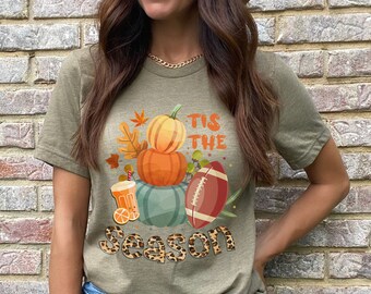 Tis the Season Fall Womens Tshirt, Pumpkin Shirt, Women Graphic Tee, Cute Fall Shirt, Thanksgiving Shirt, Pumpkin spice tee, Womens Fall Tee