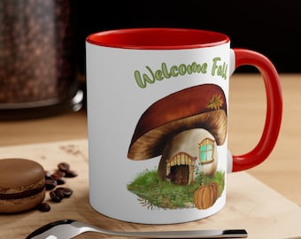 Fall Mushroom Mug , Mushroom Mug , Coffee Mug, Mushroom Coffee Mug,  Fall Mug , Cottagecore,  Mug Mushroom