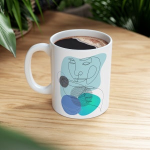 Abstract Art Mug, Self Love Mug, Motivational Gift For Women, Inspirational Self-Care Mug For Mental Health