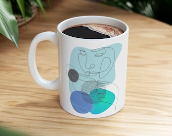 Abstract Art Mug, Self Love Mug, Motivational Gift For Women, Inspirational Self-Care Mug For Mental Health