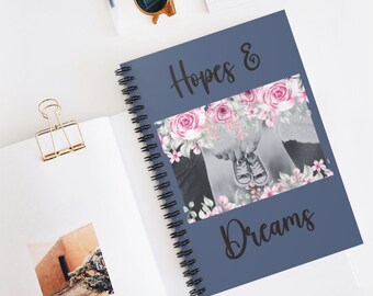 Pregnancy Journal for New Mom| Baby Shower Gift for Her| Hopes & Dreams Book|Spiral notebooks | Soft cover journal | Inspirational message |