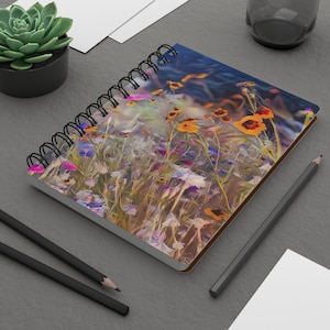 Wildflower Spiral Bound Journal, Boho Spiral Bound Notebook, Boho Writing Journal, Lined Notepad, Bible Journaling Book