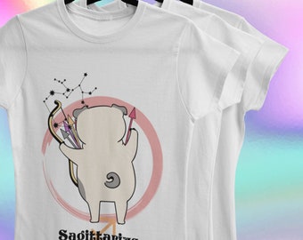 Sagittarius Pug Dog Shirt, Sagittarius Gift, Astrology Shirt, Zodiac Shirt, Sagittarius Birthday, Zodiac Sign Tee, Pug Dog Lover Shirt