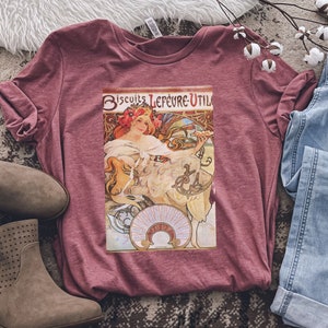 Mucha Goddess Art Nouveau -aesthetic shirt,aesthetic clothing,art shirt,art clothing,artsy shirt, shirt,art nouveau t shirt,tumblr trendy