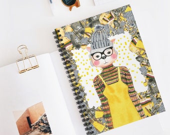 Spiral notebooks | Soft cover journal | Self Care Journal | Memory Journal | Cute Fall Sheep