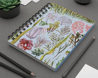 Ocean Coral Spiral Notebook, Spiral Bound Journal, Ruled Line, Journal Notebook, Laminated Protective Cover