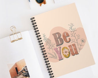 Spiral notebooks | Soft cover journal | Inspirational message | Floral Botanical note book | Memory Journal | Gift for Her