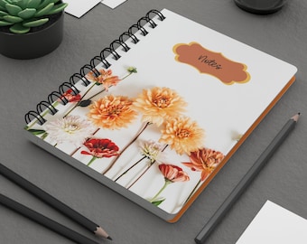 Wildflowers Spiral Notebook, Spiral Bound Journal, Ruled Line, Journal Notebook, Laminated Protective Cover