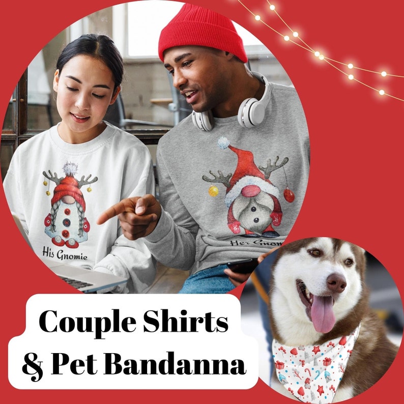 Couples Christmas Sweaters Matching Pet Bandana Funny Etsy