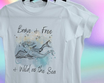 Womens Glitter Mermaid Shirt, Mermaid Quote T Shirt, Women Ocean T Shirt, Mermaid Graphic Tee, Women Graphic  T Shirt, Trending T-shirt