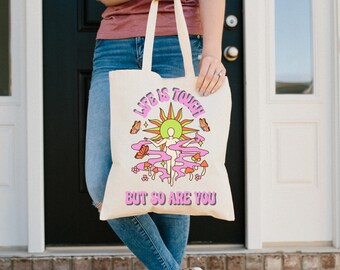 Mindset Canvas Tote | Aesthetic Tote Bag, Retro Tote, Canvas Tote Bag, Aesthetic Design, Urban Tote, Reusable Shopping Bag