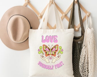 Mindset Canvas Tote | Aesthetic Tote Bag, Retro Tote, Canvas Tote Bag, Aesthetic Design, Urban Tote, Reusable Shopping Bag