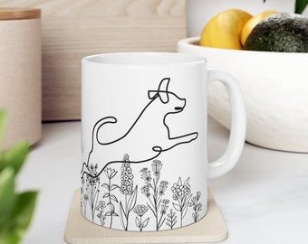 Wildflower Dog Mug - Dog Mom Coffee Mug, Dog Lover Mug, Cute Dog Mug, Gift for Dog Lover, Gift for Dog Mom, Dog Mom Mug, Dog Owner Mug