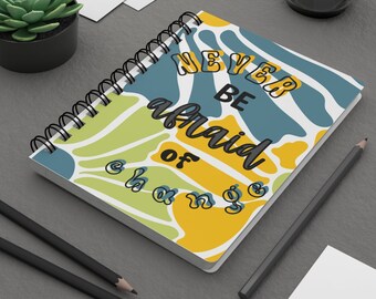 Retro Inspirational Spiral Bound Journal, Boho Spiral Bound Notebook, Boho Writing Journal, Lined Notepad, Bible Journaling Book
