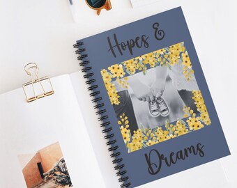 Pregnancy Journal for New Mom| Baby Shower Gift for Her| Hopes & Dreams Book|Spiral notebooks | Soft cover journal | Inspirational message |