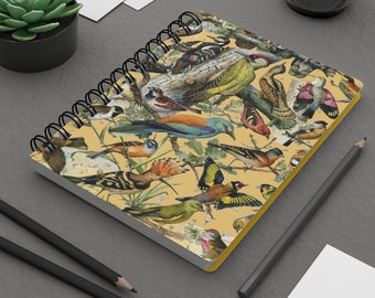 Bird Spiral Notebook, Spiral Bound Journal, Ruled Line, Journal Notebook, Laminated Protective Cover