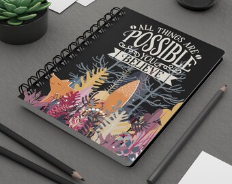 Motivational Quote Spiral Notebook, Spiral Bound Journal, Ruled Line, Journal Notebook, Laminated Protective Cover