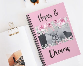 Pregnancy Journal for New Mom| Baby Shower Gift for Her| Hopes & Dreams Book|Spiral notebooks | Soft cover journal | Inspirational message |
