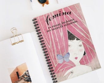 Vintage Art Print Spiral notebooks | Soft cover journal | Inspirational message |