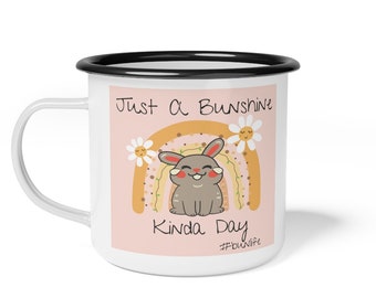 Funny RABBIT Mug, BUNNY mug, Rabbit coffee mug, Rabbit gift for rabbit lovers, camping mug, rabbit enamel mug, Easter mug, #bunlife