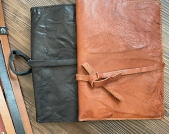black leather tobacco pouch, brown leather tobacco bag handmade rollup pouch, cigarrette case,genuine leather tobacco organizer