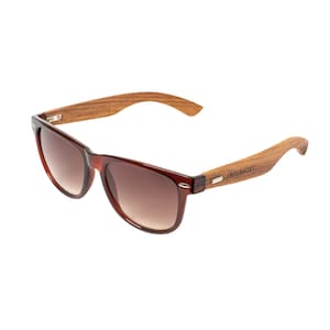 J Begbroke Wooden Sunglasses, Mens & Women, 400UV Premium Protection, CE Marked, Cork Case, Unisex, Brown Frame