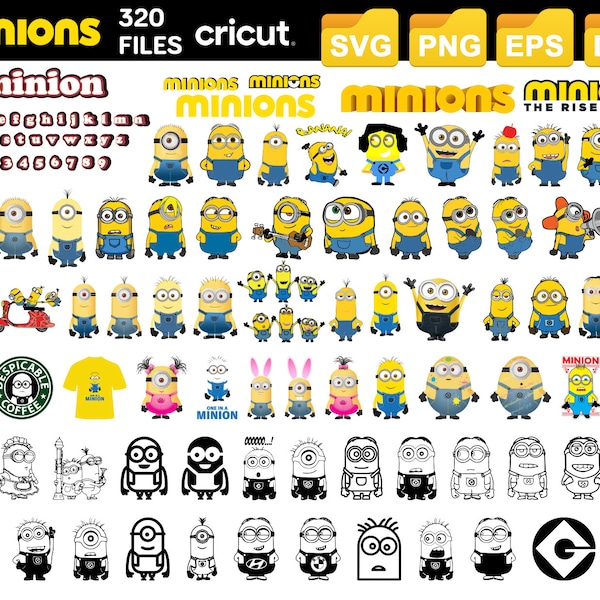 Minions SVG Bundle, Minions Png, Despicable SVG, Layered SVG, Minions Gesichter, digitale Datei, geschnittene Datei für Cricut, Silhouette