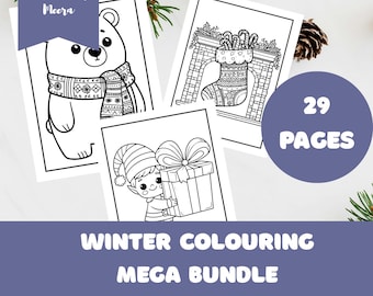 Christmas Coloring Book | 29 Festive Pages, Kids & Adults (PDF)