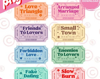 Spicy Book SVG Bundle, Trope Ticket & Raffle PNG, Funny Reading SVG, Bookmark png, Book Lover Clipart, Smut Bookish Stickers, Book, Bookish