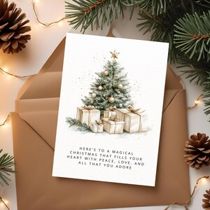 Magical Christmas Card Digital Download Template | Holiday Card with Peace, Love & Joy Message | Printable Xmas Greeting | Instant Download