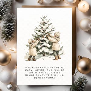 Christmas Digital Card | For Grandma | Sentimental Holiday Card | Heartfelt Message | Personalized Template | Merry Christmas Grandma| 5 x 7