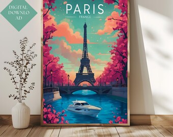Paris Travel Print Wall Art Paris Wall Hanging Home Décor Paris Gift Art Lovers France Art Lover Gift Paris Print France Wall Art Décor