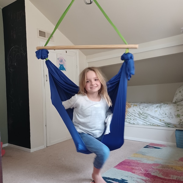 Double Layered Sensory Swing, Calming Therapy Swing for Kids and Adults, Hammock Chair, Acrobat Swing Hanging Chair, Hardware Included.