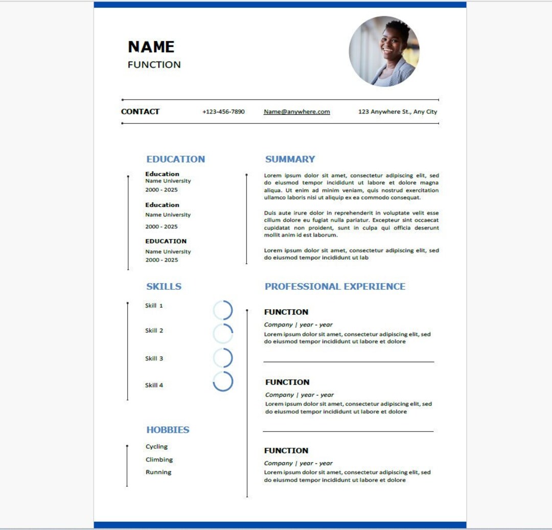 Editable Minimalist CV TEMPLATE for Microsoft Word Professional Resume ...
