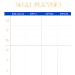 Weekly Meal Planner Printable Template, 7 Day Menu Plan, Food Planner ...